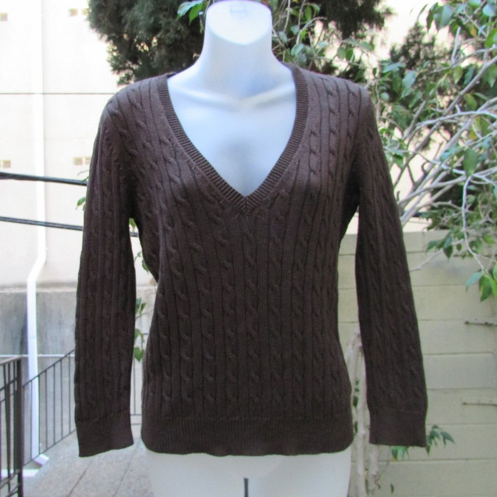 M Michael Kors brown cable cotton sweater M